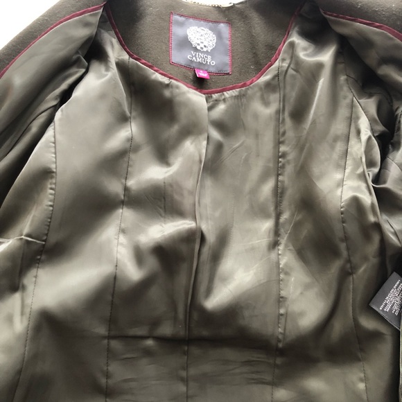 Vince Camuto Wool Khaki Car Coat - Picture 9 of 9